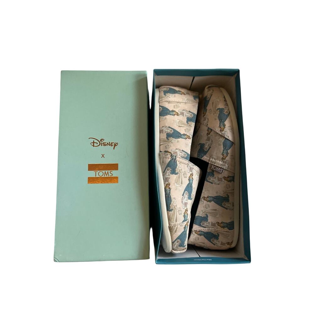 NIB Disney x TOMS Sleeping Beauty Aurora Alpargata Slip-On Flats Women's 9.5